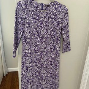 J. Mclaughlin Purple 3/4 sleeve Dress, Small